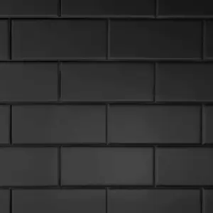 Seratone Black Aqua Subway Tile 2440x1220 4.5mm